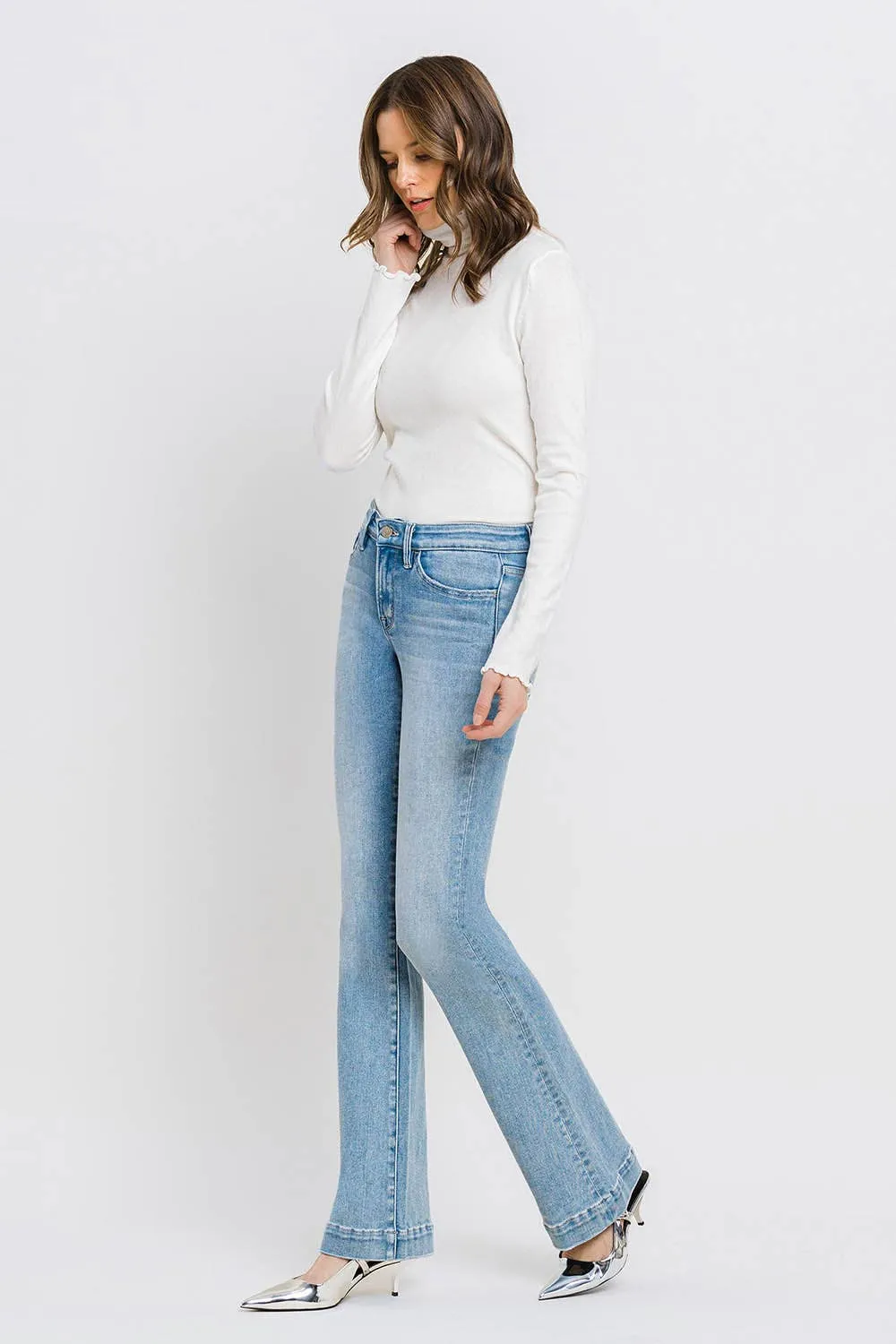 Vervet-Mid Rise Bootcut Jeans-FINAL SALE