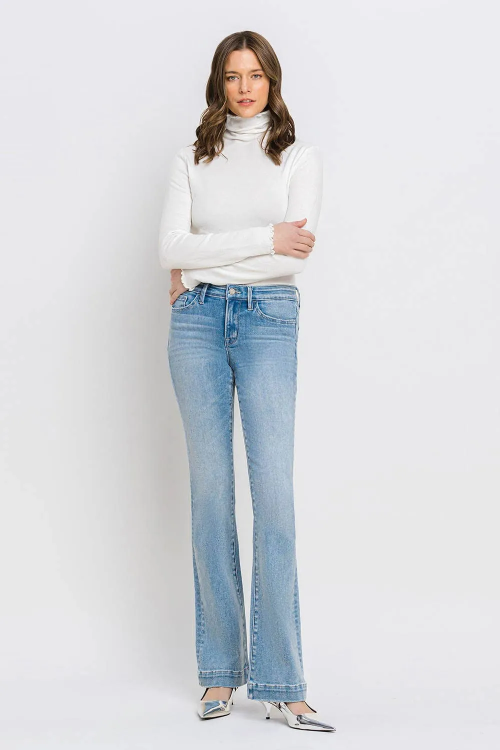 Vervet-Mid Rise Bootcut Jeans-FINAL SALE