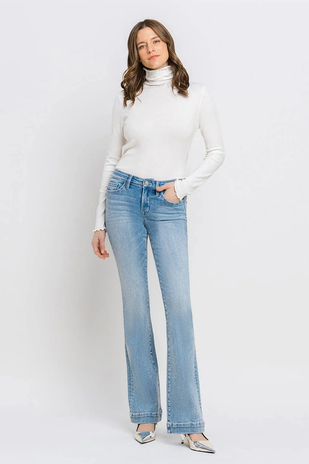 Vervet-Mid Rise Bootcut Jeans-FINAL SALE