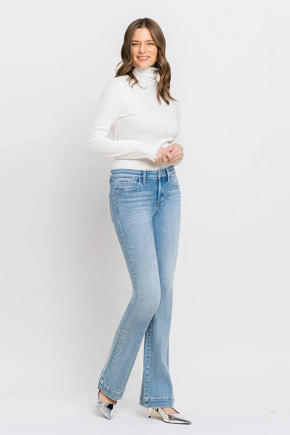 Vervet-Mid Rise Bootcut Jeans-FINAL SALE