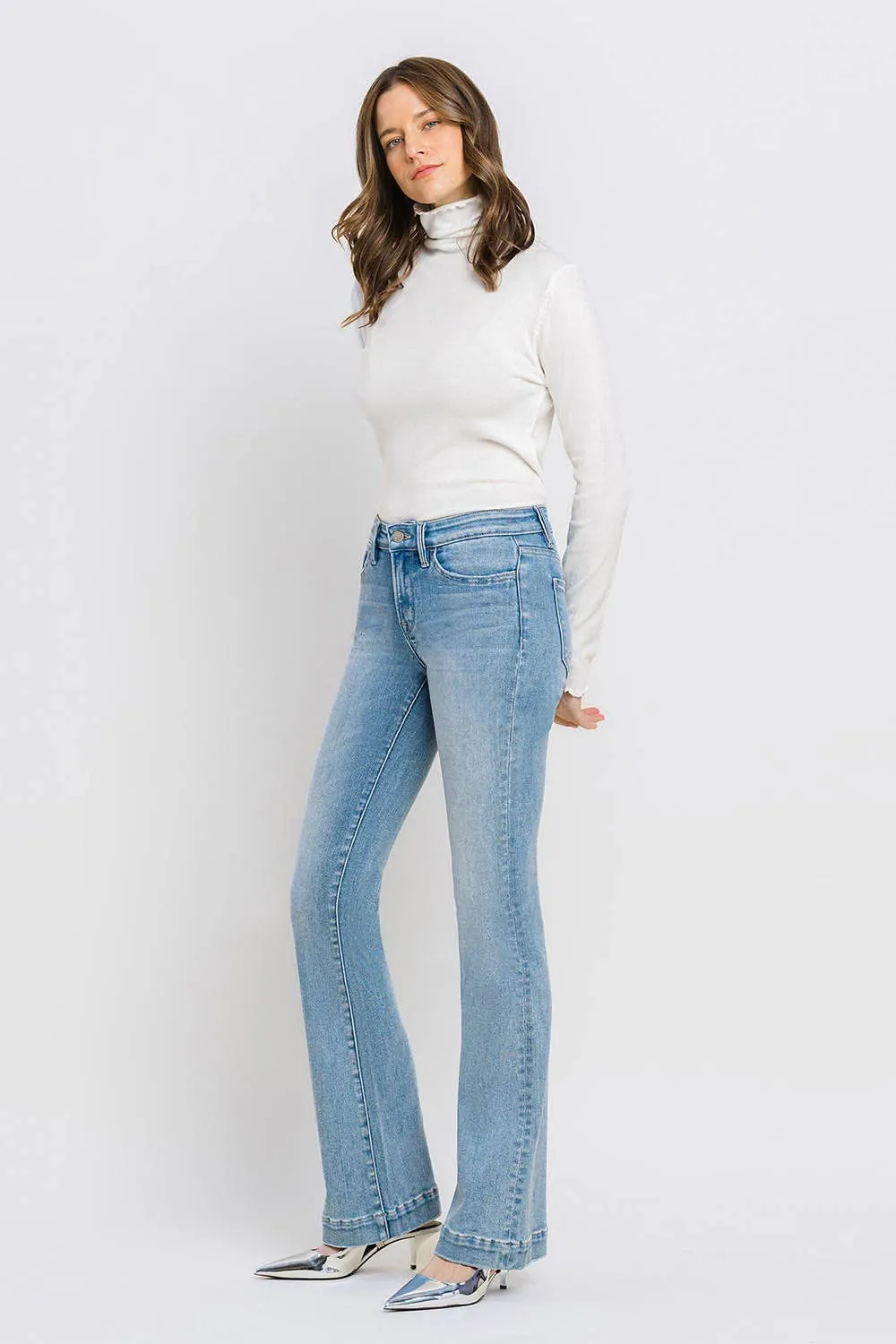 Vervet-Mid Rise Bootcut Jeans-FINAL SALE