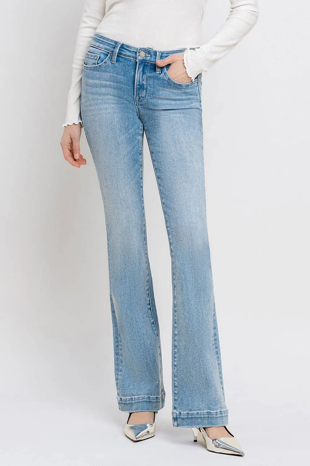 Vervet-Mid Rise Bootcut Jeans-FINAL SALE
