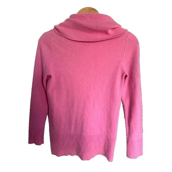 Victor Cashmere Bubble Gum Pink Turtleneck Sweater Women's M