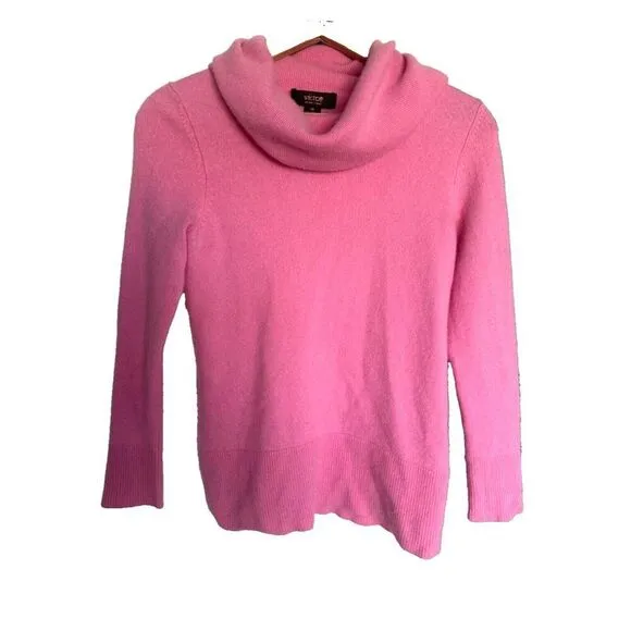 Victor Cashmere Bubble Gum Pink Turtleneck Sweater Women's M