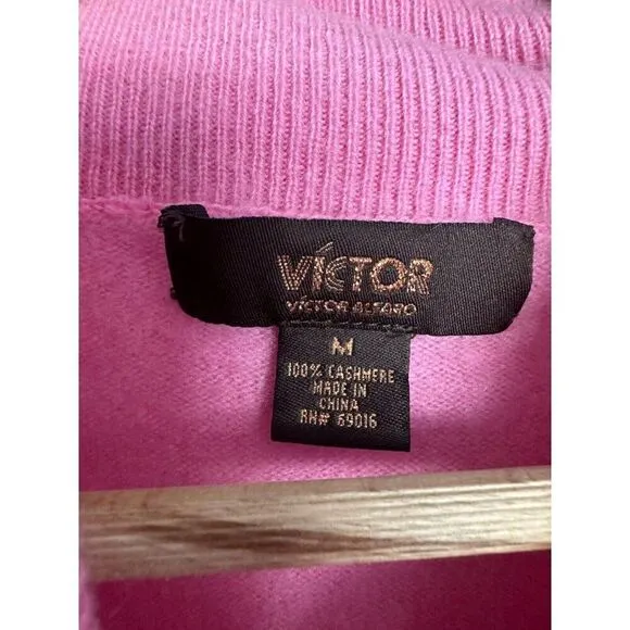 Victor Cashmere Bubble Gum Pink Turtleneck Sweater Women's M