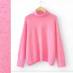Vince Camuto Turtleneck Knit Oversized Sweater Long Sleeve Dropped Shoulder