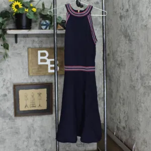 Vince Camuto Womens Knit Sleeveless Fit and Flare Dress VC2-1709 Navy Blue XS