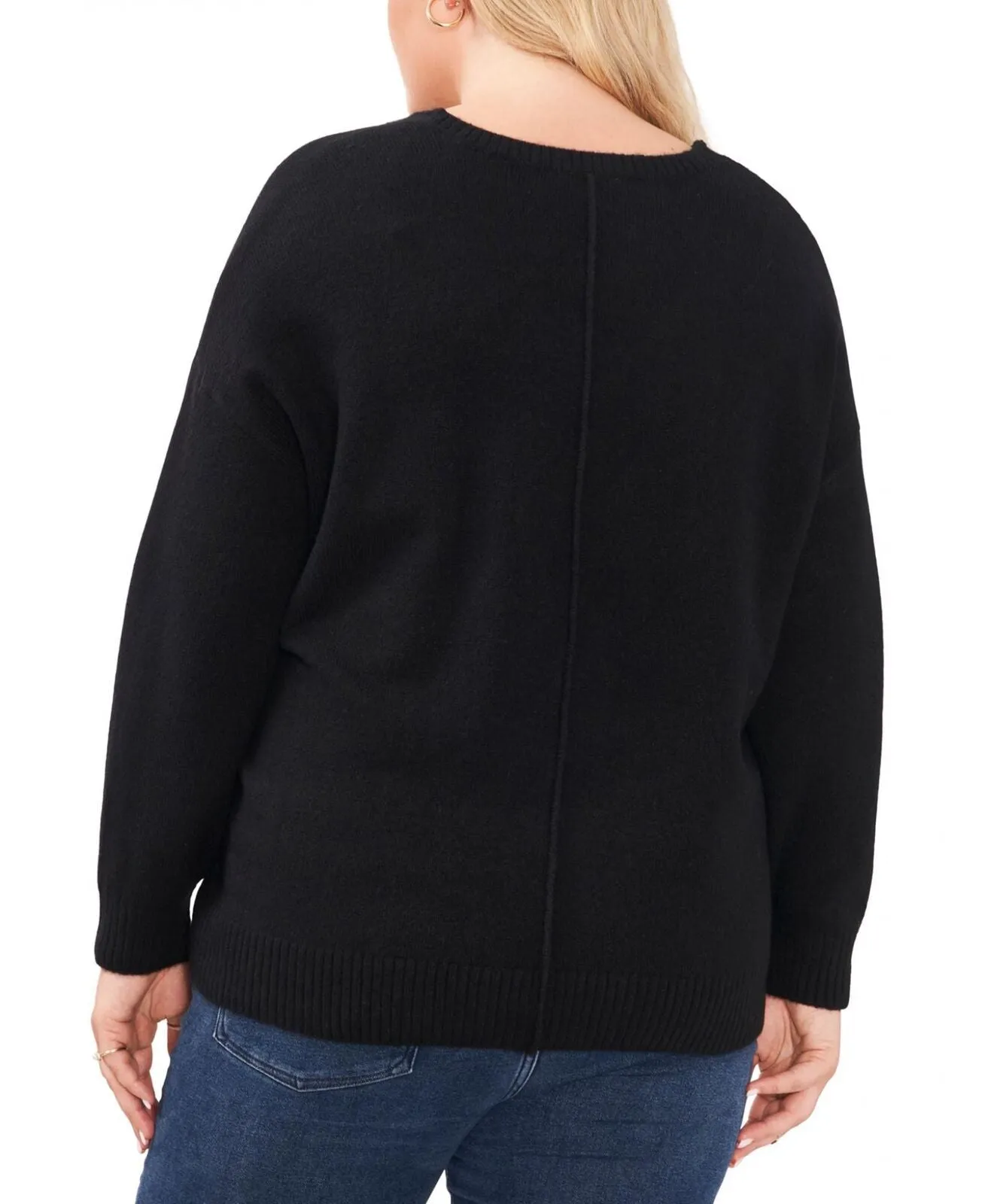 Vince Camuto Womens Plus Size Cozy V-Neck Long Sleeve Sweater 9261255