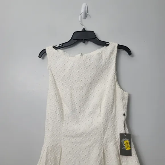 Vince CamutoSleeveless Eyelet Fit and Flare Dress