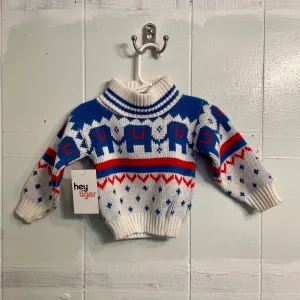 Vintage Deadstock 70s 80s Park Bench Kids Elephant turtleneck sweater // Size 12 months (HT23119)