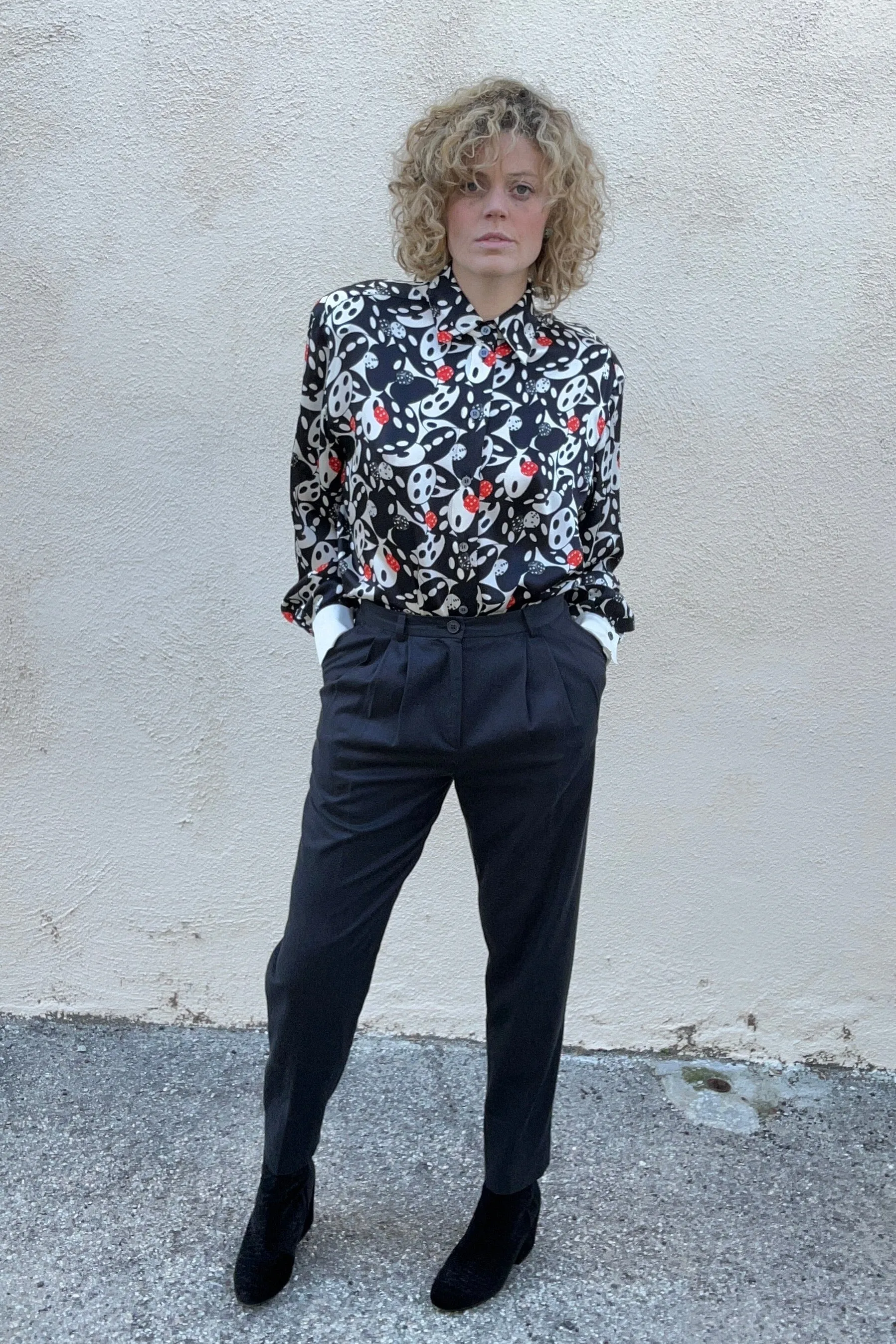 Vintage Escada Silk Dice Blouse