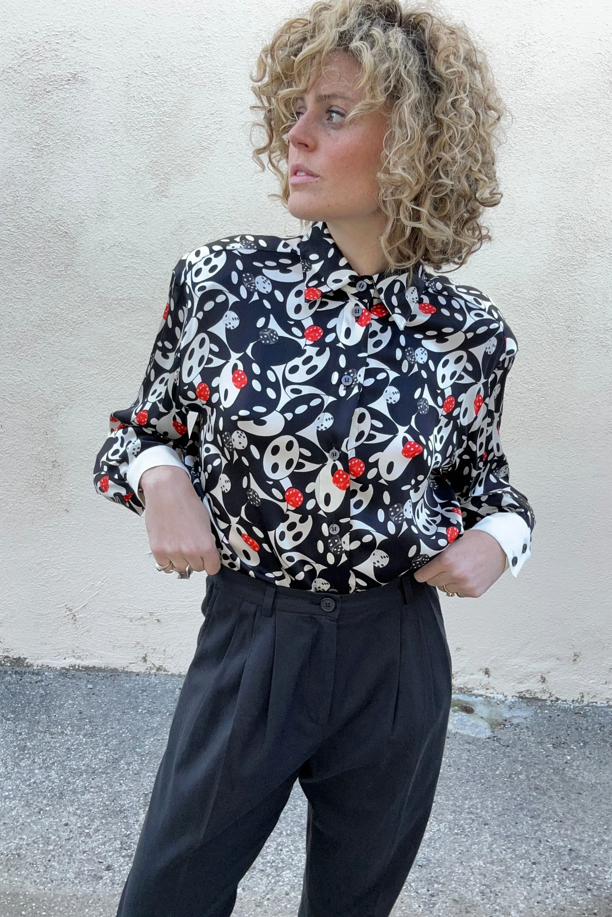 Vintage Escada Silk Dice Blouse