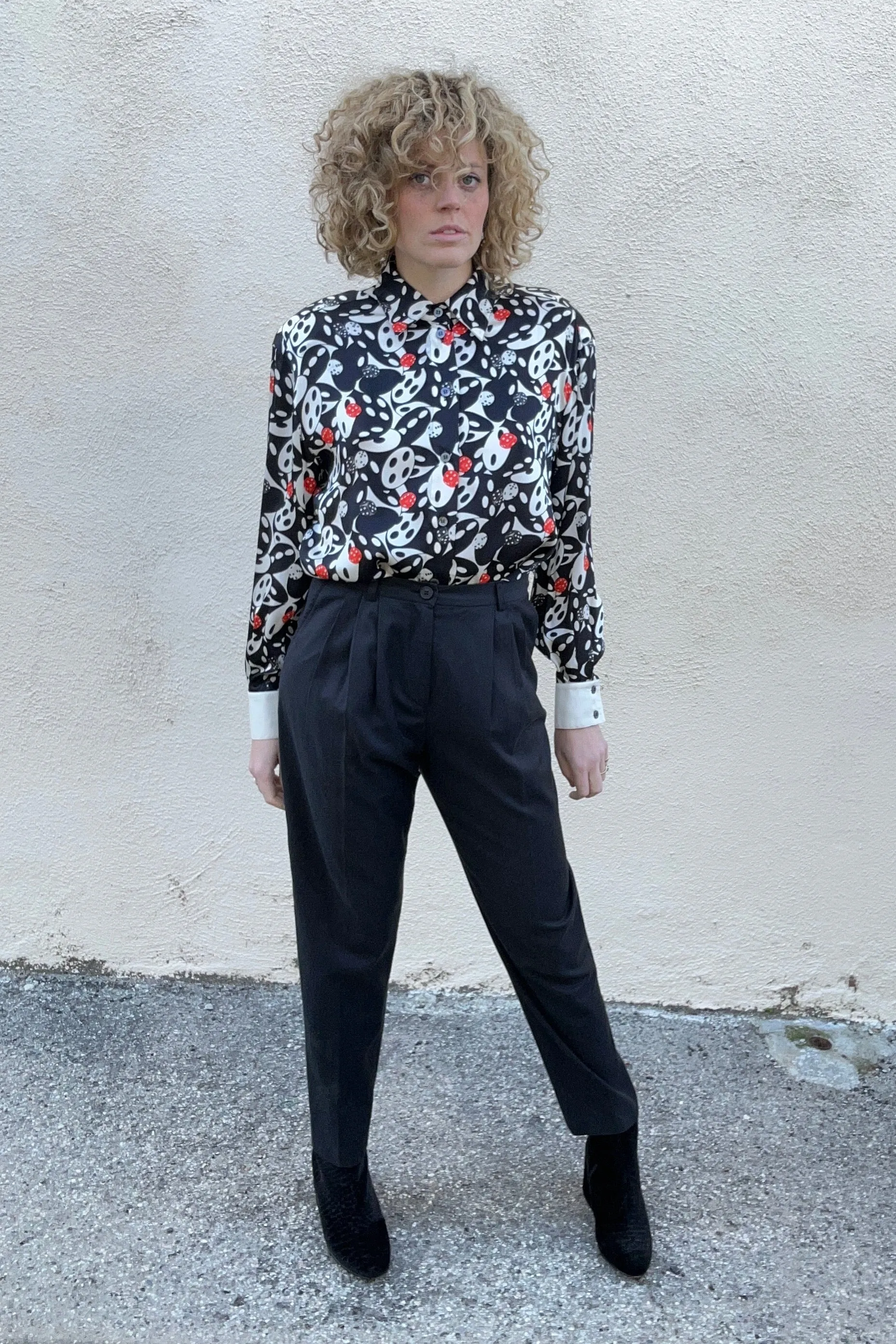 Vintage Escada Silk Dice Blouse