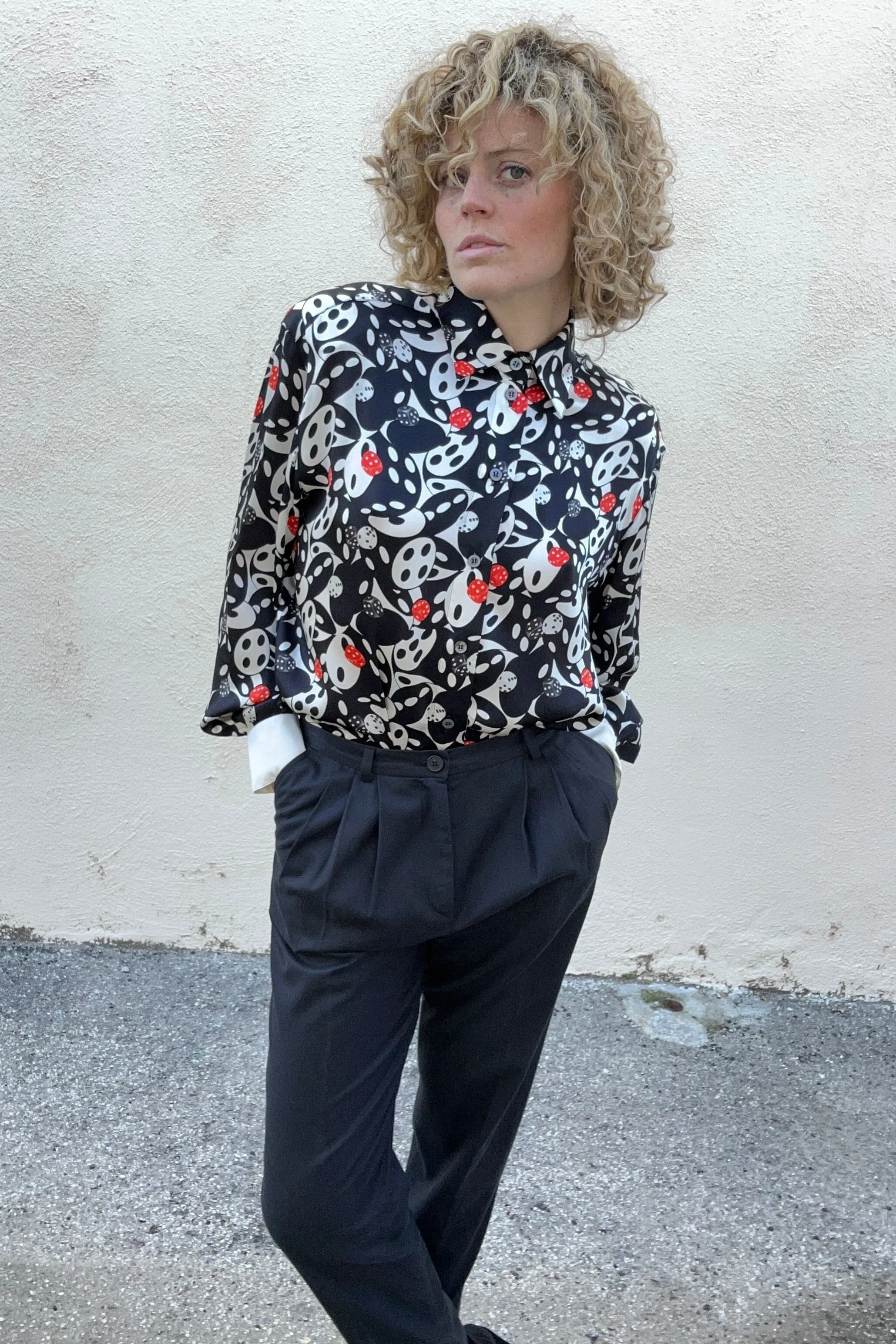 Vintage Escada Silk Dice Blouse