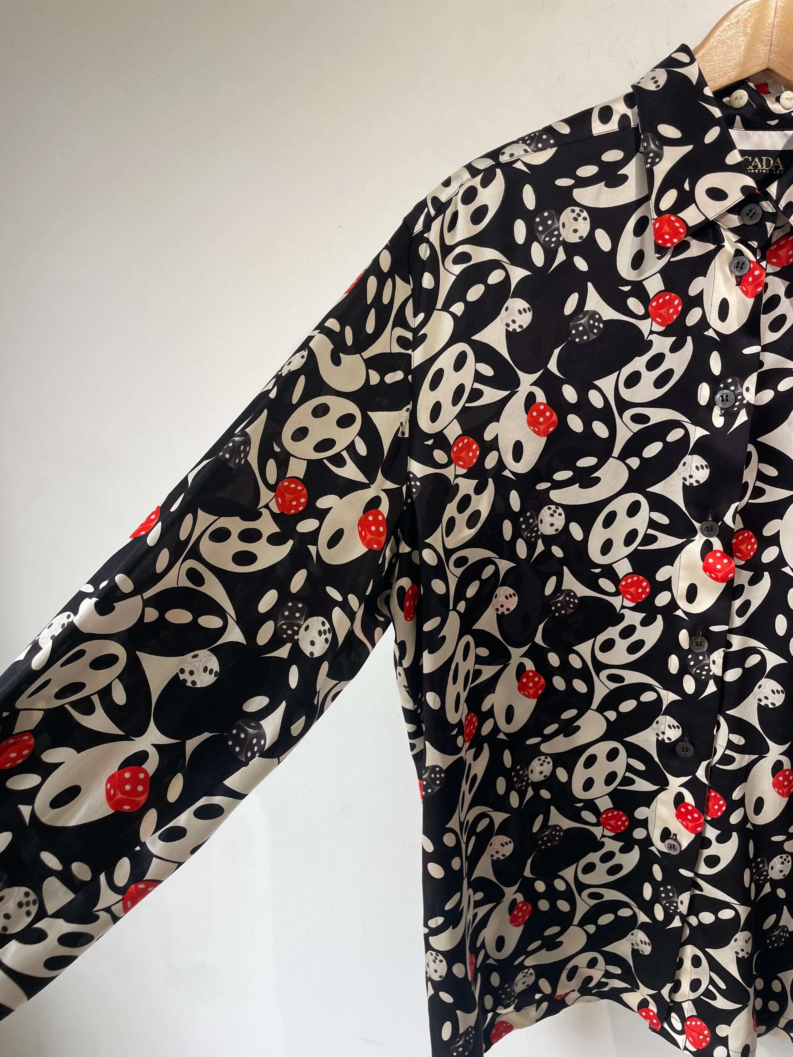 Vintage Escada Silk Dice Blouse