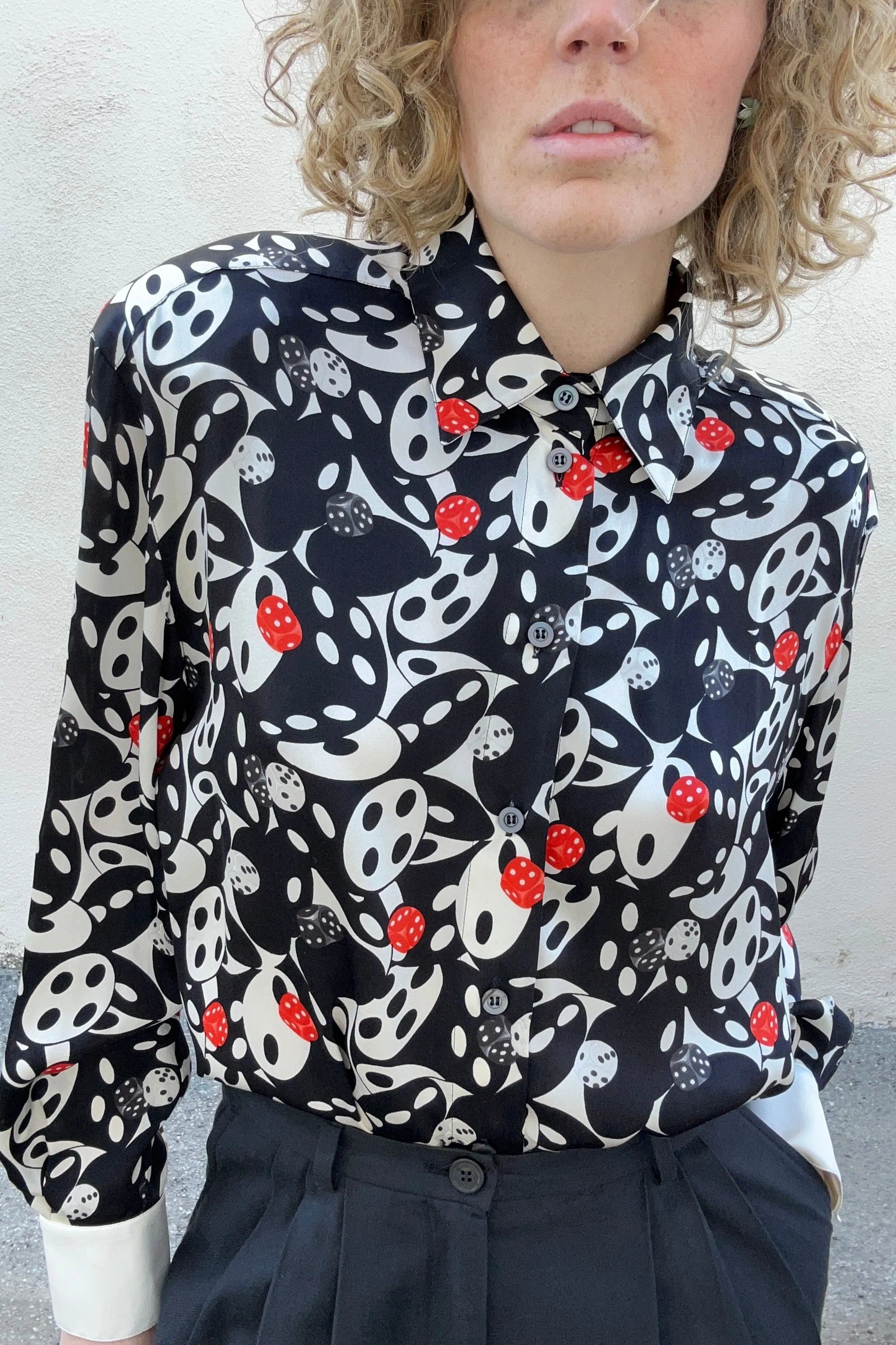 Vintage Escada Silk Dice Blouse