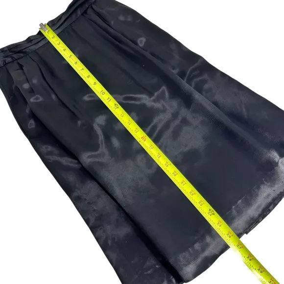 Vintage Halston Black Satin Pencil Skirt