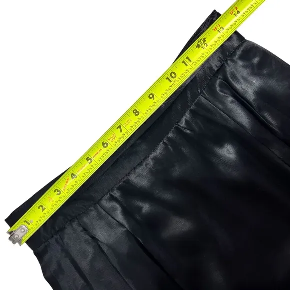 Vintage Halston Black Satin Pencil Skirt