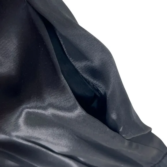Vintage Halston Black Satin Pencil Skirt
