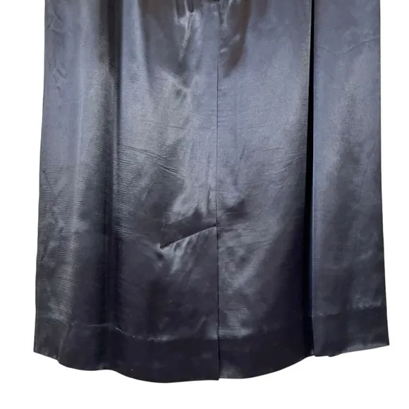 Vintage Halston Black Satin Pencil Skirt