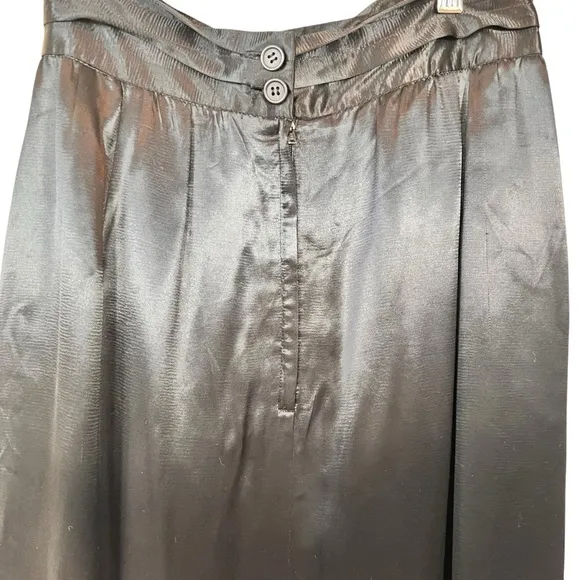 Vintage Halston Black Satin Pencil Skirt