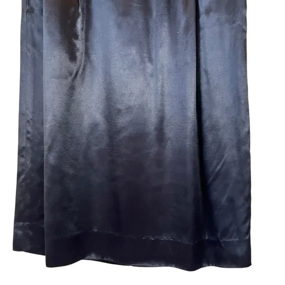 Vintage Halston Black Satin Pencil Skirt