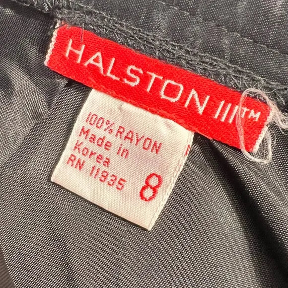 Vintage Halston Black Satin Pencil Skirt