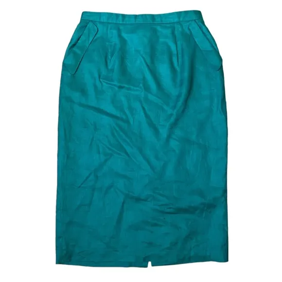 Vintage Pe Pe Holiday Green Long Pencil Skirt