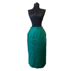 Vintage Pe Pe Holiday Green Long Pencil Skirt