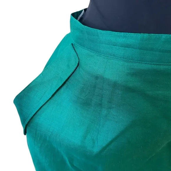 Vintage Pe Pe Holiday Green Long Pencil Skirt