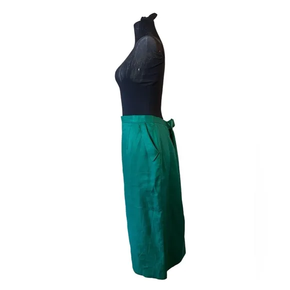 Vintage Pe Pe Holiday Green Long Pencil Skirt