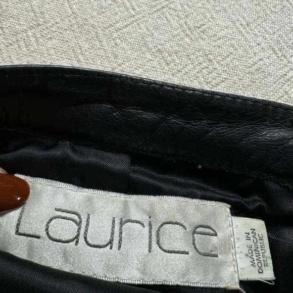 VTG 90s Black Leather Pencil Skirt S