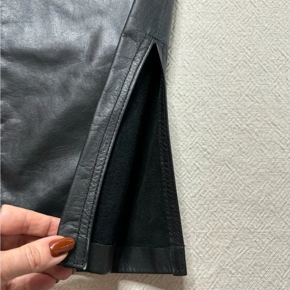 VTG 90s Black Leather Pencil Skirt S