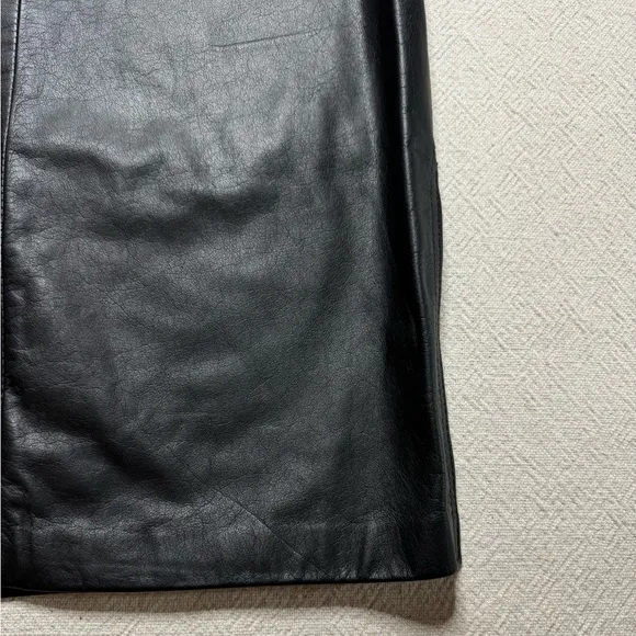 VTG 90s Black Leather Pencil Skirt S