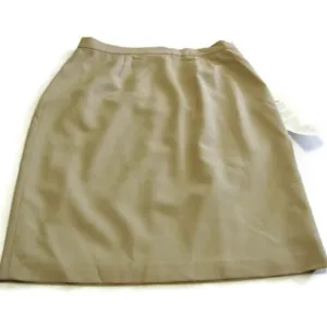 VTG DKNY Essentials 100% Wool Tan Pencil Skirt 14