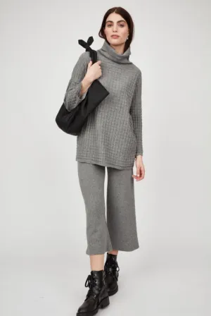 Waffle Knit Sweater in Grey