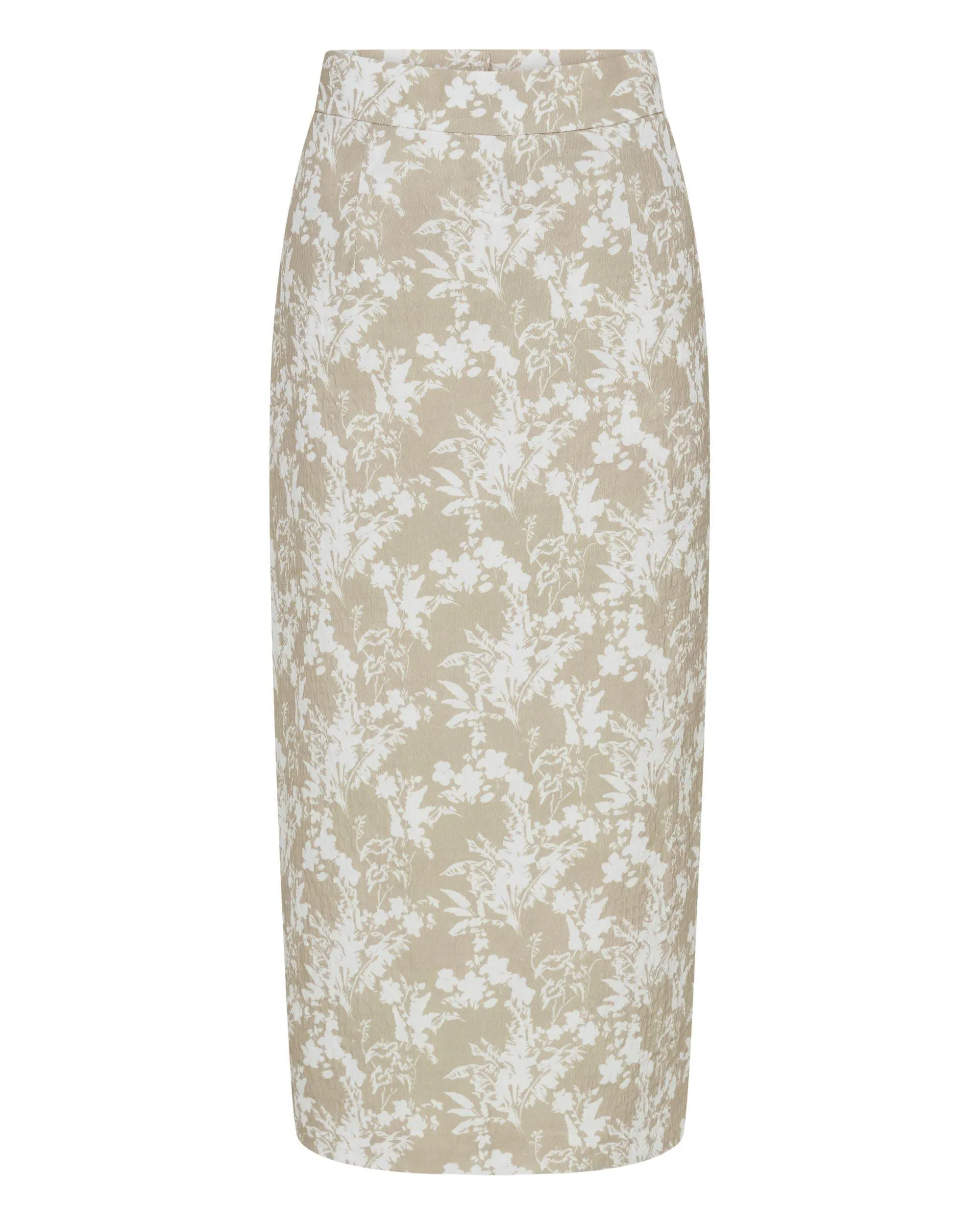 WAFFLE PENCIL SKIRT | BEIGE FLORAL