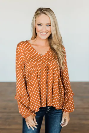 Wander Through The Wildflowers Blouse- Deep Burnt Orange