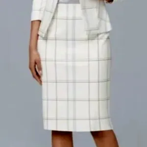 White House Black Market Windowpane Pencil Skirt Size 8