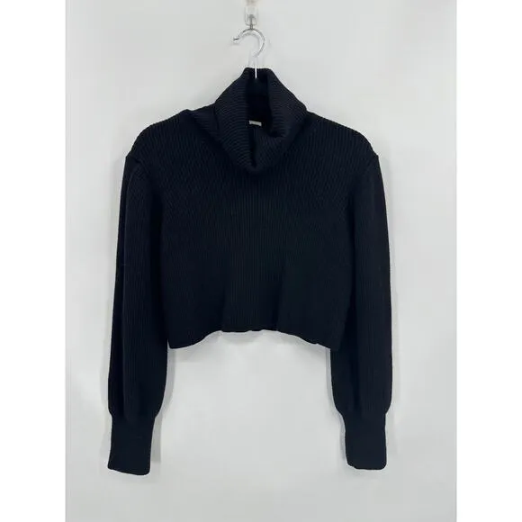 Wilfred Rebecca Ribbed cropped turtleneck sweater Black Size Large