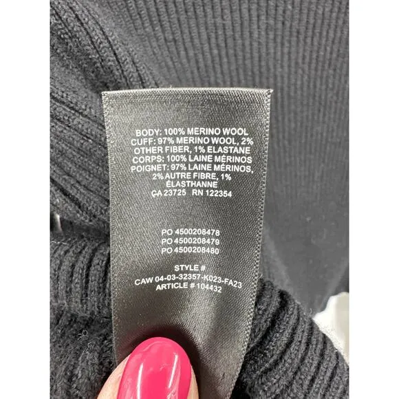 Wilfred Rebecca Ribbed cropped turtleneck sweater Black Size Large