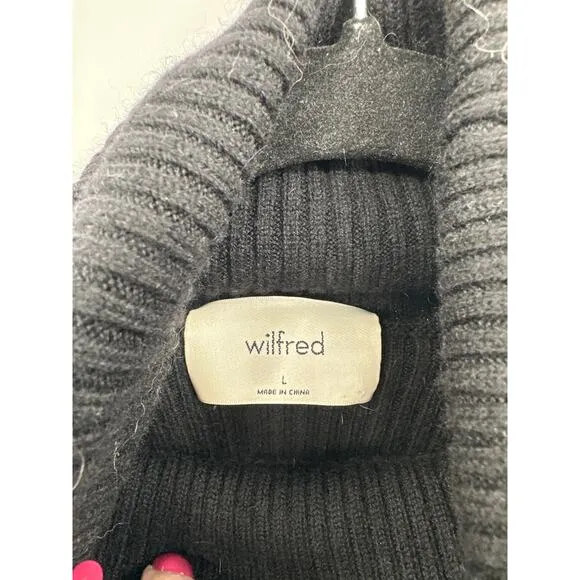 Wilfred Rebecca Ribbed cropped turtleneck sweater Black Size Large