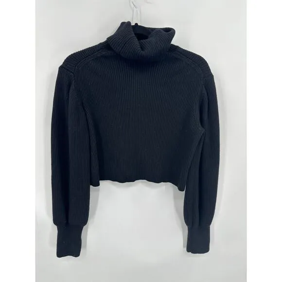 Wilfred Rebecca Ribbed cropped turtleneck sweater Black Size Large