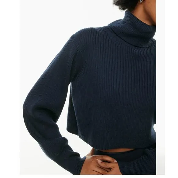 Wilfred Rebecca Ribbed cropped turtleneck sweater Black Size Large