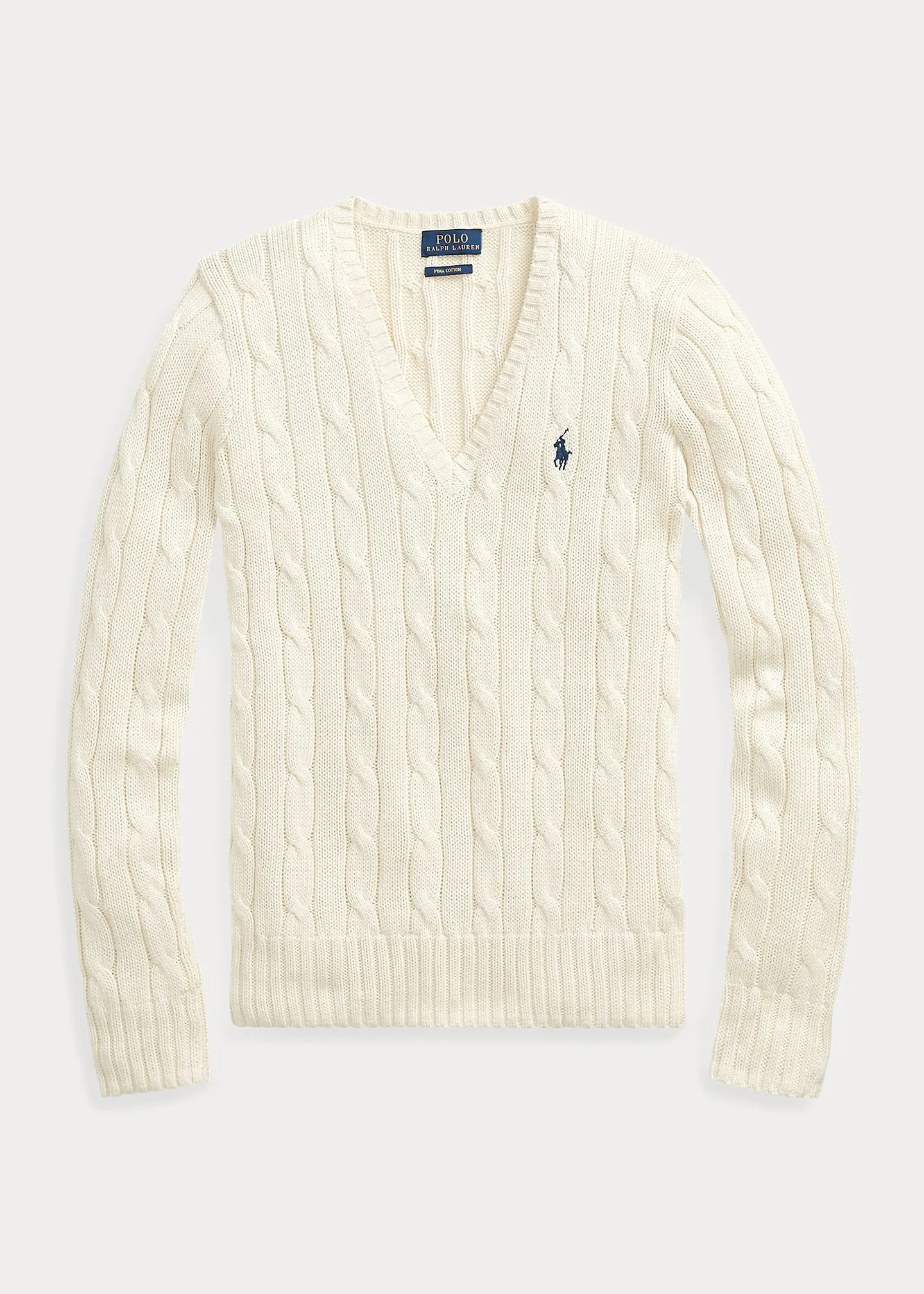 Women V-Neck Cableknit Sweater