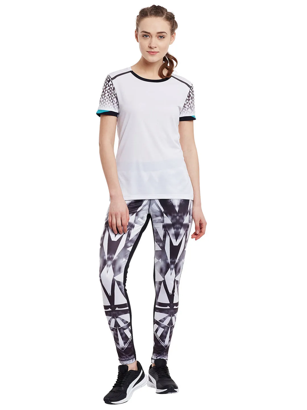 Women White Printed Track Pant