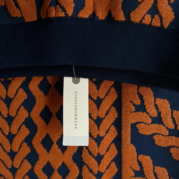 Women’s Anthropologie Orange Blue Knit Pencil Skirt