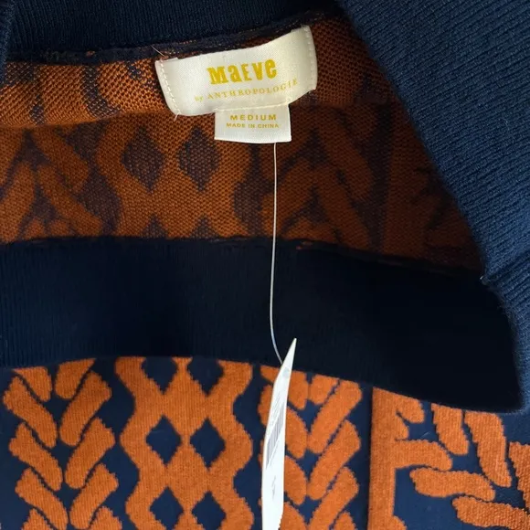 Women’s Anthropologie Orange Blue Knit Pencil Skirt