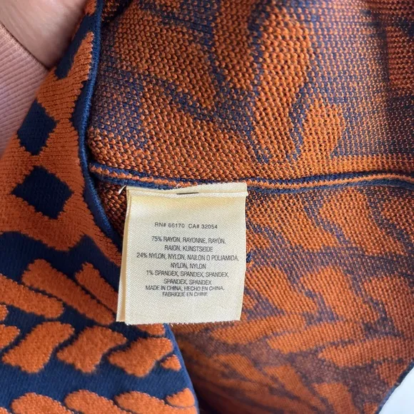 Women’s Anthropologie Orange Blue Knit Pencil Skirt
