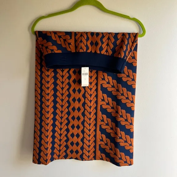Women’s Anthropologie Orange Blue Knit Pencil Skirt